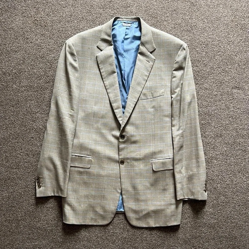 Brioni ‘Millennio’ Sports Coat Suit Jacket Blazer Men Size 44R Houndstooth Check